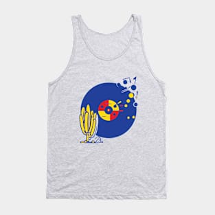 Music Disk music lover icon design Tank Top